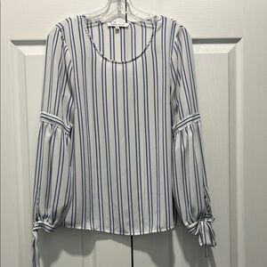 Rose & Olive Blue and White Striped Blouse